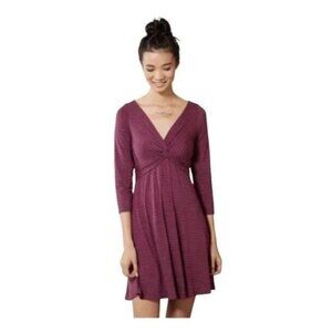 Anthropologie Lilka Torsade V-Neck Knot Jersey Dress